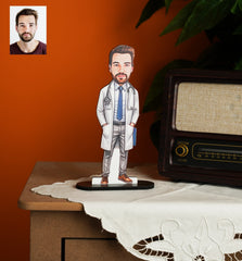 Kişiye Özel Erkek Doktor Karikatür Biblo