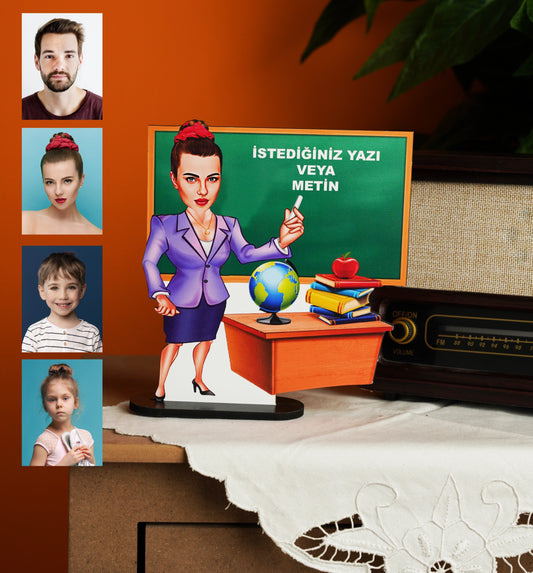 Kişiye Özel Öğretmen Karikatür Biblo