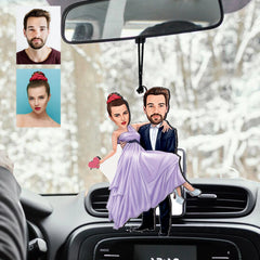 2 Kişi Modern Tasarımlı Karikatür Dikiz Ayna Süsü