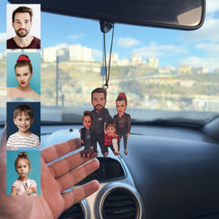 Kişiye Özel 4 Kişilik Aile Dikiz Ayna Süsü