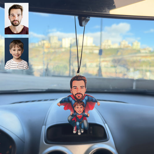 Babalar Günü Tasarımlı Karikatür Dikiz Ayna Süsü