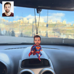 Erkek Süper Kahraman Tasarımlı Kariaktür Dikiz Ayna süsü