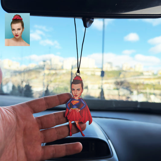 Kadın Süper Kahraman Tasarımlı Dikiz Ayna Süsü